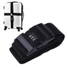 Black adjustable luggage cross strap with a combination lock