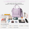 Maleta de viaje morada de gran capacidad para ropa, con compartimentos para aparatos y zapatos.