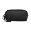Black travel electronics organizer pouch with a black strap and the BANGE logo.
