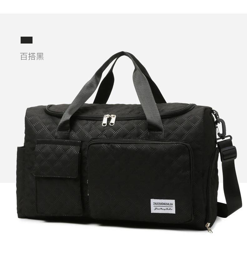 Schwarze vielseitige Tasche mit Schulterriemen und gepolsterten Fächern