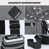 A collection of black and gray men's lightweight crossbody sling bags featuring various textures and hardware.