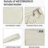 Detalles de una billetera para la muñeca Westbronco beige con tela impermeable, anillo metálico duradero, correa cómoda y blo