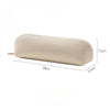 A beige rectangular makeup and pencil pouch with dimensions 7.5cm high and 24cm long.