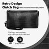 Clutch retro de cocodrilo, con diseño repujado y correa de cuero.