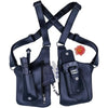 A black concealed underarm travel wallet featuring a phone pocket and various compartments.