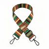 Adjustable crossbody strap featuring a multicolored geometric pattern for handbags
