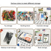Various transparent storage pouches for toys, building blocks, cosmetics, makeup brushes, clothing, and books.