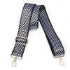 Sangle réglable à épaule à motif chevron noir et gris pour sac à main