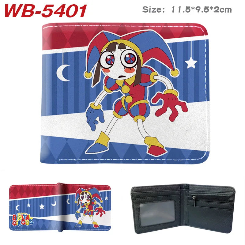 Rotes und blaues Kunstleder-Klappwallet mit Cartoon-Charakterdesign