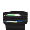 Black double-layered flip pen case holding two pens.
