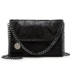Black vintage flap crossbody bag with a silver chain strap