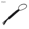 Black 7-strand paracord keychain and utility rope with a loop and tassel.