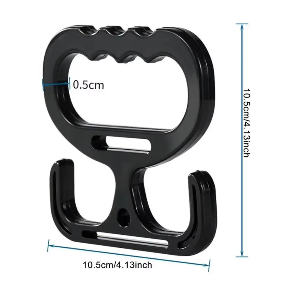 Porta bolsas de compras ergonómico multiuso negro con asa curva y soporte de montaje