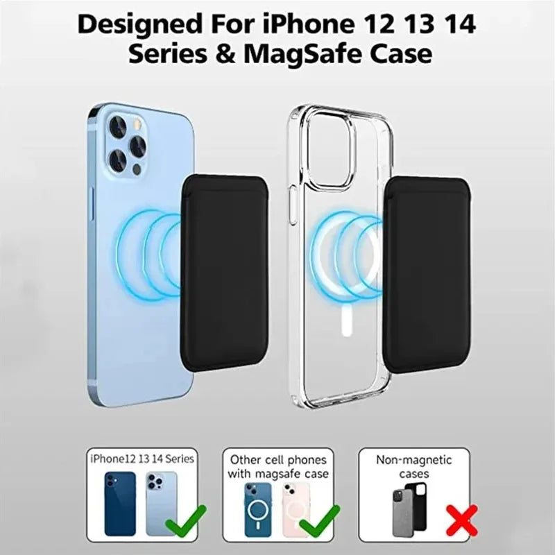 Clear silicone phone cases for iPhone 12, 13, and 14 series, including a MagSafe case and non-magnetic options.