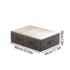 A rectangular foldable under-bed storage box with a window, shown from above.