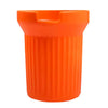 Orange silicone boot sleeve designed to fit water bottles.