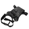 Black multi-purpose PU waist pack bag with a zipper and adjustable strap