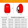 Red heavy-duty outdoor camping backpack rain cover with a logo displayed on the front