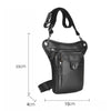 Black multi-purpose PU waist pack bag with adjustable strap and zippered pocket