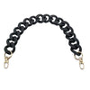 Black acrylic chunky chain shoulder strap for handbags