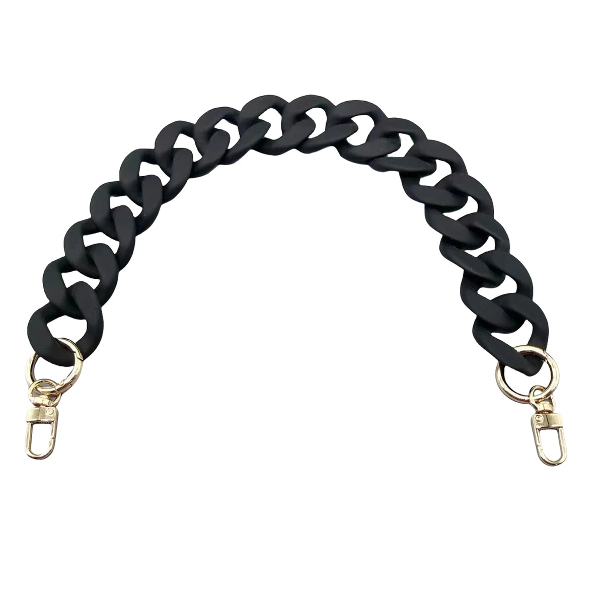 Black acrylic chunky chain shoulder strap for handbags
