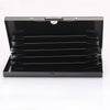 Black slim card holder wallet with a skull design featuring multiple horizontal slots.