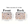 Front and back views of a light pink cartoon cat cosmetic pouch for makeup or travel accessories.