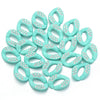 A collection of light mint green acrylic link chain connectors adorned with small clear rhinestones.