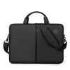 Black slim commuter laptop briefcase with a handle and zippered compartment.