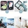 Before and after comparison of a 7-piece folding travel organizer set with storage bags for easy storage.