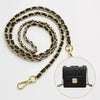 Gold and black braided metal shoulder strap for crossbody bags