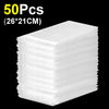 A stack of 50 self-sealing bubble mailer bags measuring 26x21cm.