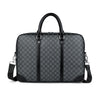 Black executive PU leather laptop briefcase with a top handle and shoulder strap