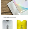 Close-up of a white RFID blocking card sleeve and a yellow RFID blocking card sleeve.