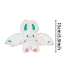 A white bat bunny plush toy with green accents and soft wings, shown against a white background.