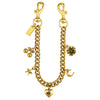 Gold alloy cherry flower bag pendant necklace with a chain and a charm