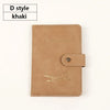 A D style khaki passport and ID holder cover made of premium PU leather with a leather strap.