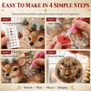 A four-step process for making a pearl diamond painting suncatcher kit featuring symbols, wax, beads, and display.