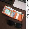 An orange men's carbon fiber microfiber wallet displaying card slots, photo slots, and a banknote slot.