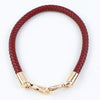 A maroon PU leather replacement bag strap with gold-toned metal buckles.