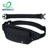 Black nylon waist pack or fanny bag shown with a strap and a separate pouch.