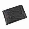 Cartera de cuero negro y delgado con forma de bate para hombre, vista desde arriba