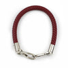 A maroon PU leather replacement bag strap with silver metal buckles.