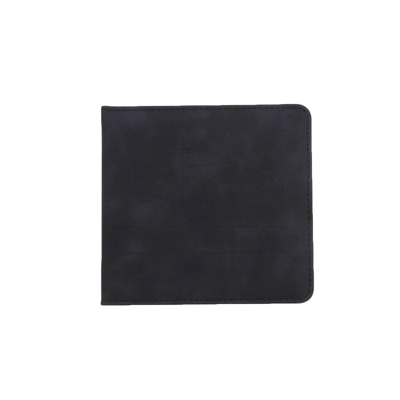 Black PU leather glove box wallet organizer for car registration and insurance documents
