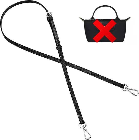 Black durable leather crossbody strap with a rectangular black pouch featuring a red cross design