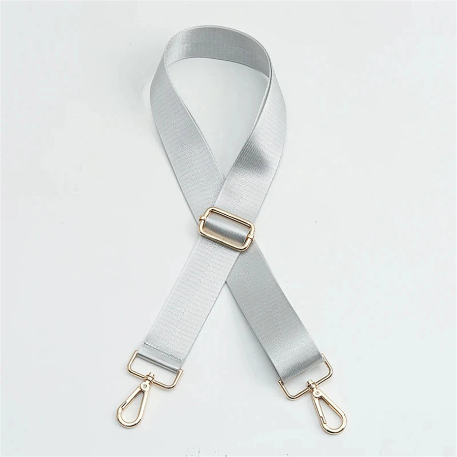 Silver nylon adjustable shoulder strap for bags