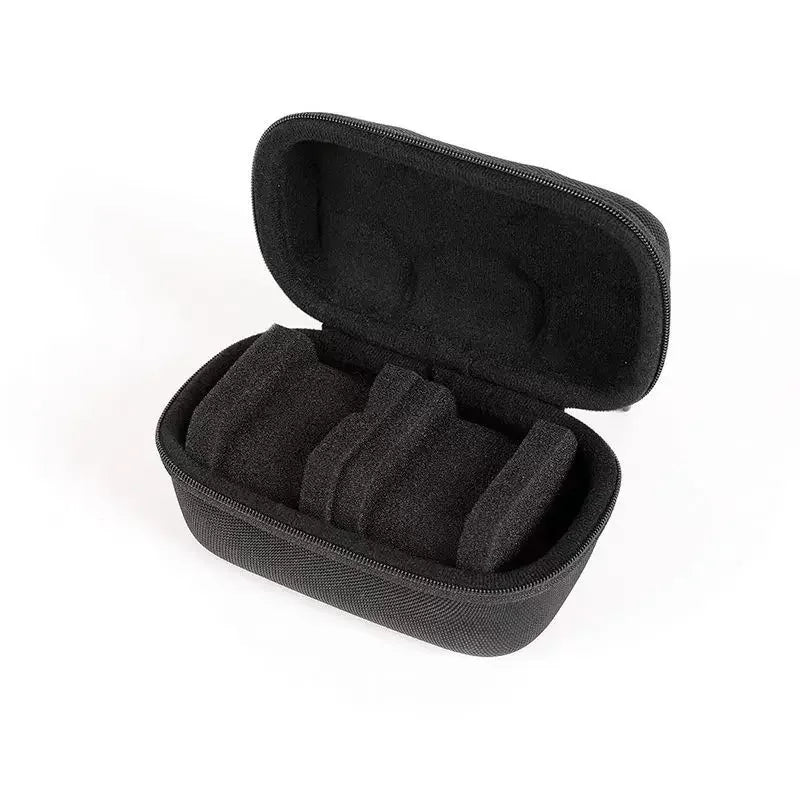 Black multi-slot travel watch organizer case with soft lining and padded inserts