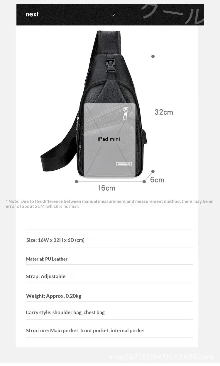 Sac à main en cuir PU noir conçu pour transporter un iPad mini