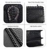 Bolso cruz de cuero negro con estampado de serpiente, hebilla decorativa de sirena y cadena metálica