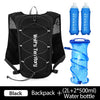 Black backpack and 2L water bottle set for lightweight hydration running